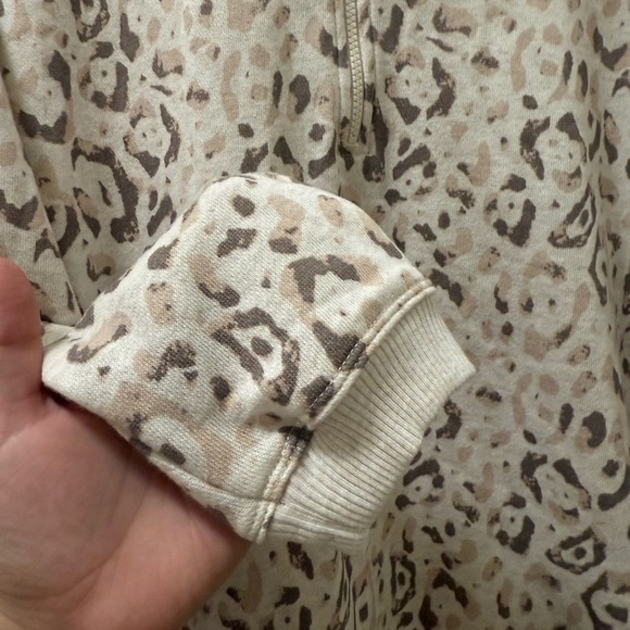 Aerie Leopard Print Oversized Quarter Zip Pullover - Picture 5 of 8